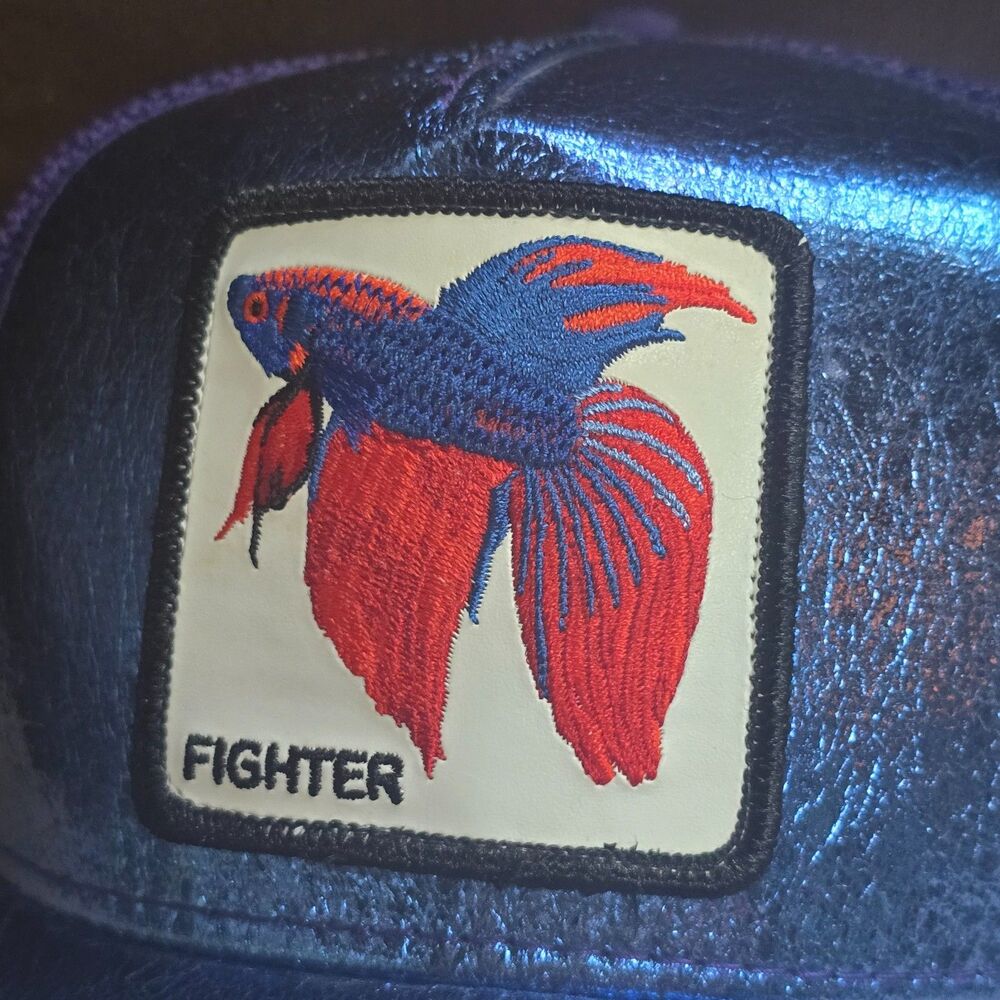 Goorin Bros The Farm Fighter Betta Fish Metallic Blue Trucker Hat - Picture 6 of 6